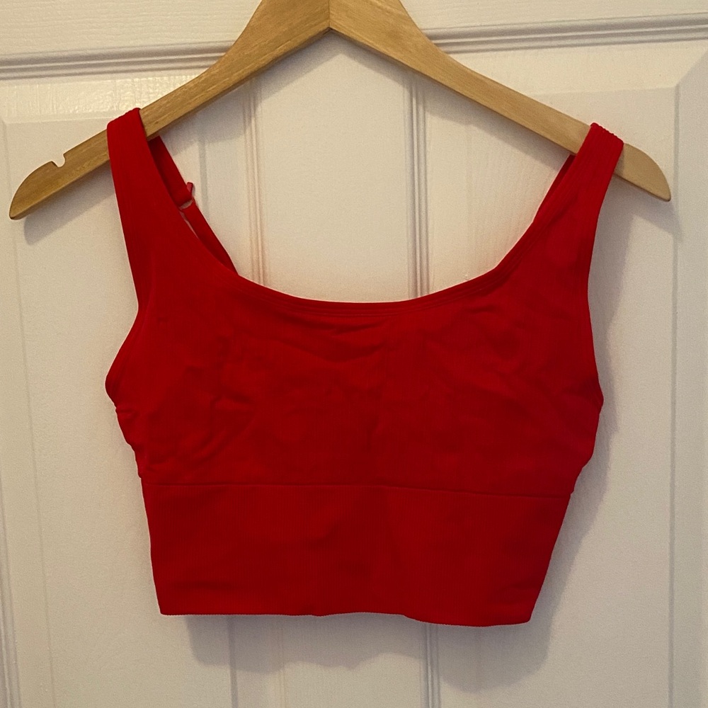 PINK Victoria's Secret Red Scoop Neck Crop Tank